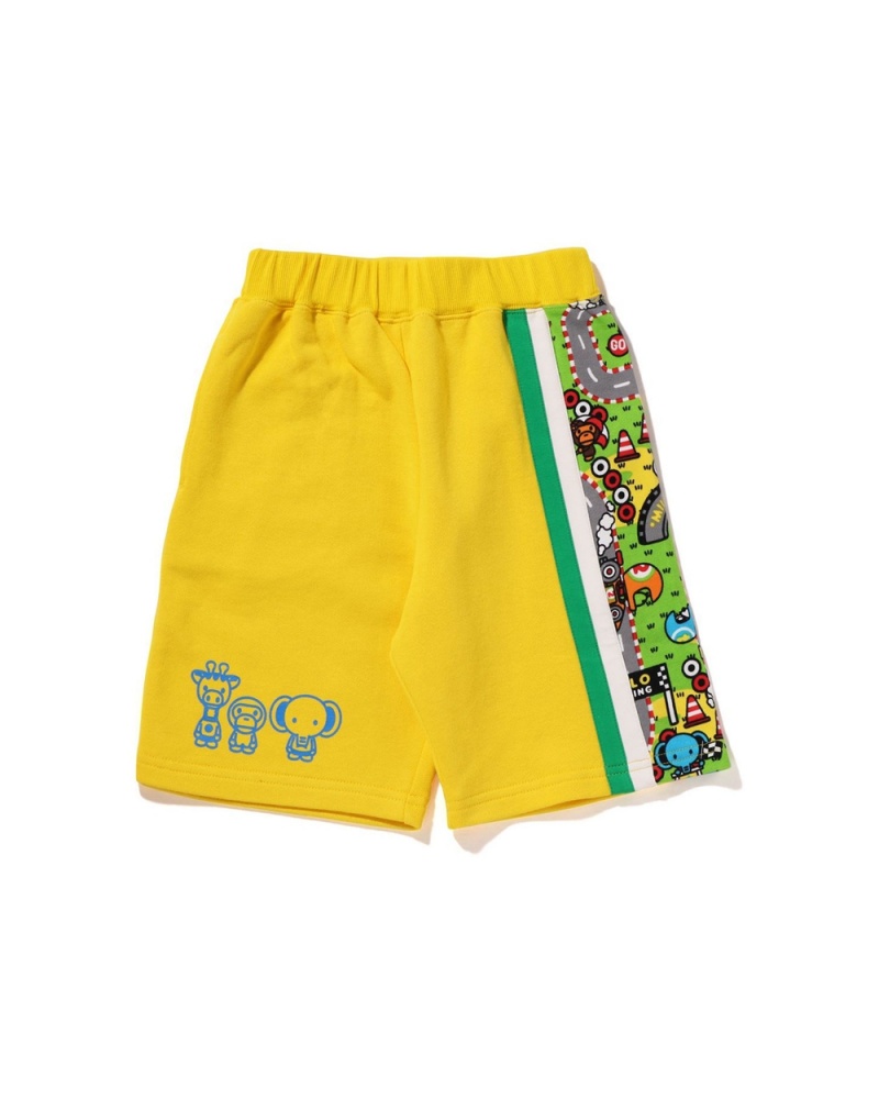 Pantalons Bape Baby Milo Racing Sweat Shorts Citron Jaune Enfant | GAT-97753203